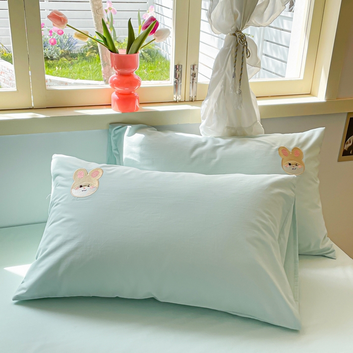 91家纺网 家纺一手货源 找家纺 （提供买家秀 爆款花型 不断货）2025新款全棉纯棉水洗棉毛巾绣贴布绣卡通四件套 森林伙伴