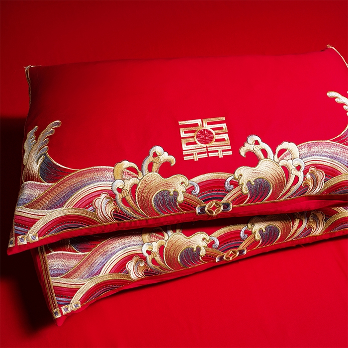 91家纺网 家纺一手货源 找家纺 用心 2025新款婚庆全棉刺绣四件套多件套系列皇家喜事