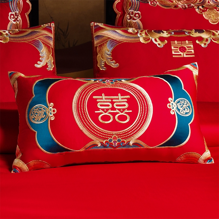 91家纺网 家纺一手货源 找家纺 用心 2025新款婚庆全棉刺绣四件套多件套系列皇家喜事