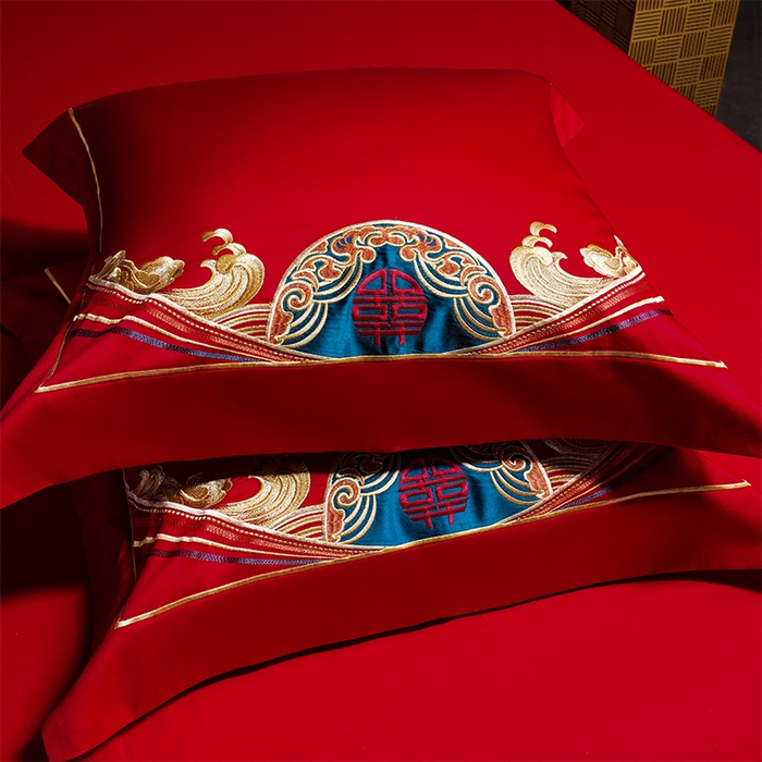 91家纺网 家纺一手货源 找家纺 用心 2025新款婚庆全棉刺绣四件套多件套系列