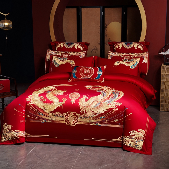 91家纺网 家纺一手货源 找家纺 用心 2025新款婚庆全棉刺绣四件套多件套系列