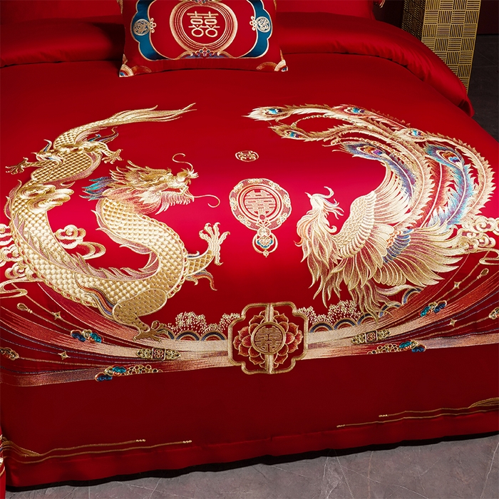 91家纺网 家纺一手货源 找家纺 用心 2025新款婚庆全棉刺绣四件套多件套系列