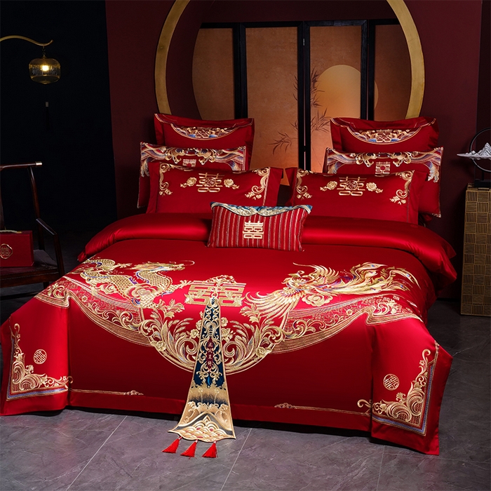 91家纺网 家纺一手货源 找家纺 用心 2025新款婚庆全棉刺绣四件套多件套系列