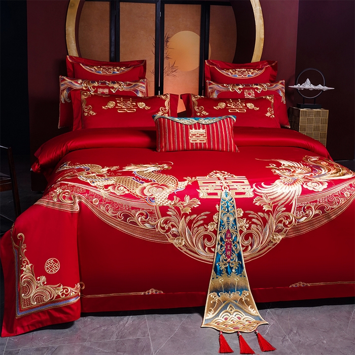 91家纺网 家纺一手货源 找家纺 用心 2025新款婚庆全棉刺绣四件套多件套系列