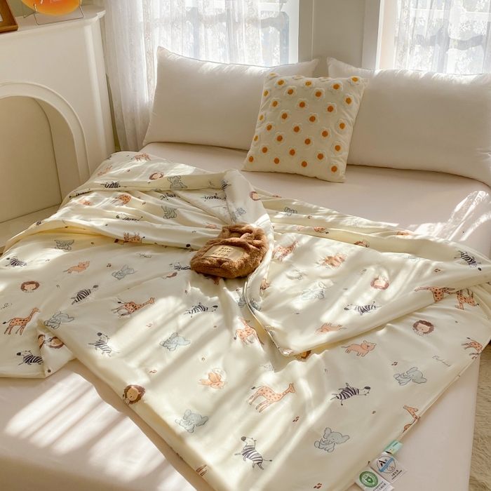 91家纺网 家纺一手货源 找家纺  提供买家秀爆款花型不断货）2025新款A类母婴级宝宝被子豆豆绒牛奶针织棉被子儿童豆豆被大豆被春秋冬被 牛奶针织被-动物乐园