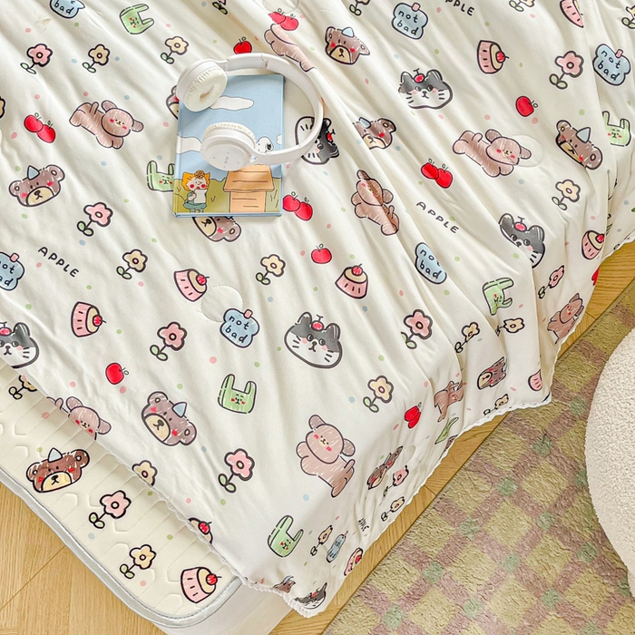 91家纺网 家纺一手货源 找家纺  提供买家秀爆款花型不断货）2025新款A类母婴级宝宝被子豆豆绒牛奶针织棉被子儿童豆豆被大豆被春秋冬被 牛奶针织被-动物世界