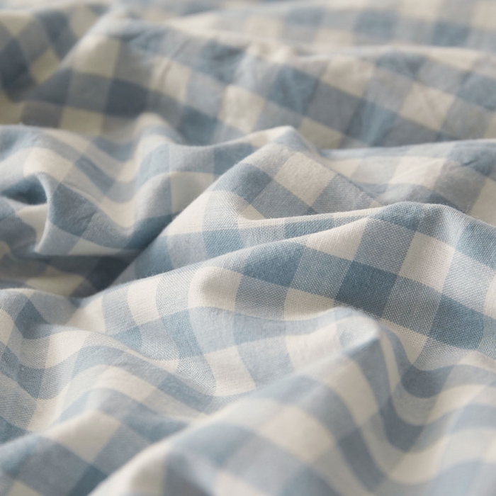 91家纺网 家纺一手货源 找家纺  2025新款无印风新疆棉花夏被夏凉被空调可机洗（提供买家秀 爆款花型 不断货） 蓝小格