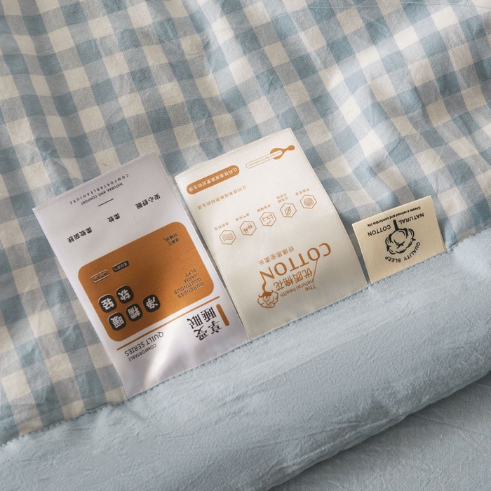 91家纺网 家纺一手货源 找家纺  2025新款无印风新疆棉花夏被夏凉被空调可机洗（提供买家秀 爆款花型 不断货） 蓝小格