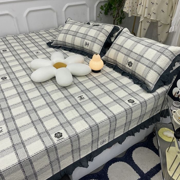 91家纺网 家纺一手货源 找家纺 禧瑞谷 2025新款全棉纯棉双层花边绗缝夹棉榻榻米支持定制农村大炕盖 香香格子