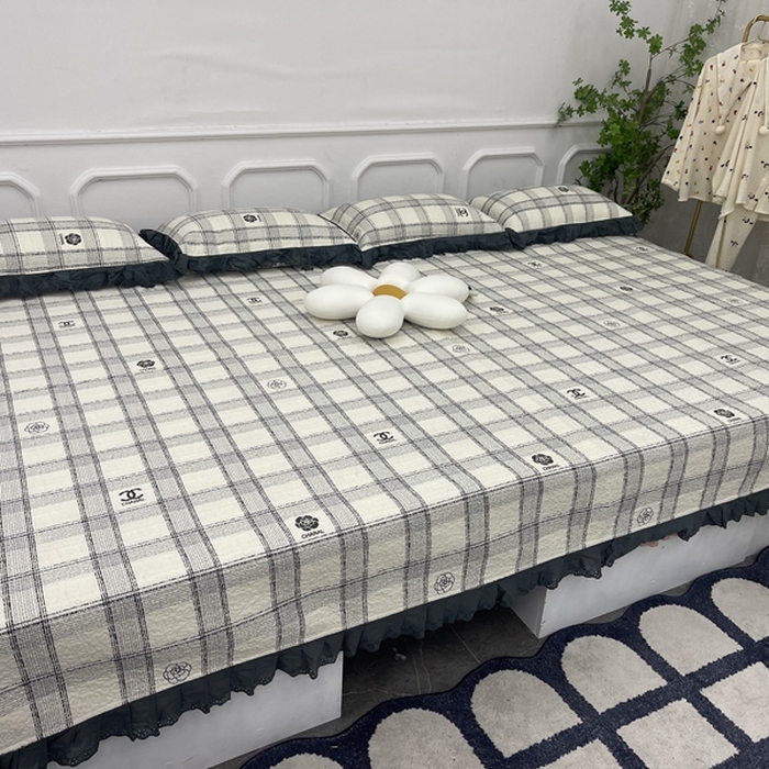 禧瑞谷 2025新款全棉纯棉双层花边绗缝夹棉榻榻米支持定制农村大炕盖 香香格子
