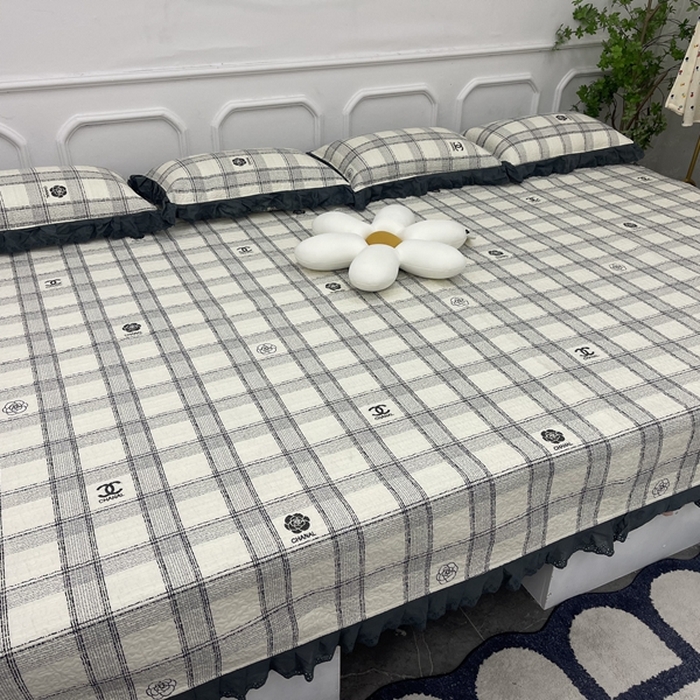 91家纺网 家纺一手货源 找家纺 禧瑞谷 2025新款全棉纯棉双层花边绗缝夹棉榻榻米支持定制农村大炕盖 香香格子