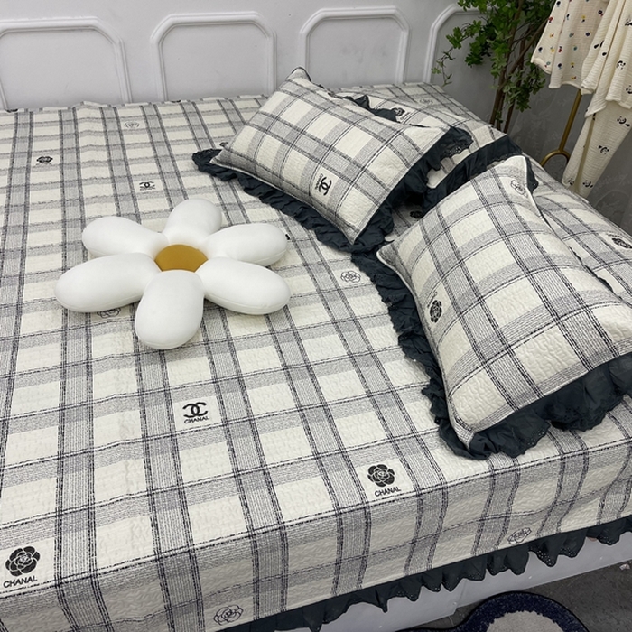 91家纺网 家纺一手货源 找家纺 禧瑞谷 2025新款全棉纯棉双层花边绗缝夹棉榻榻米支持定制农村大炕盖 香香格子