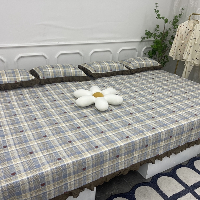 禧瑞谷 2025新款全棉纯棉双层花边绗缝夹棉榻榻米支持定制农村大炕盖