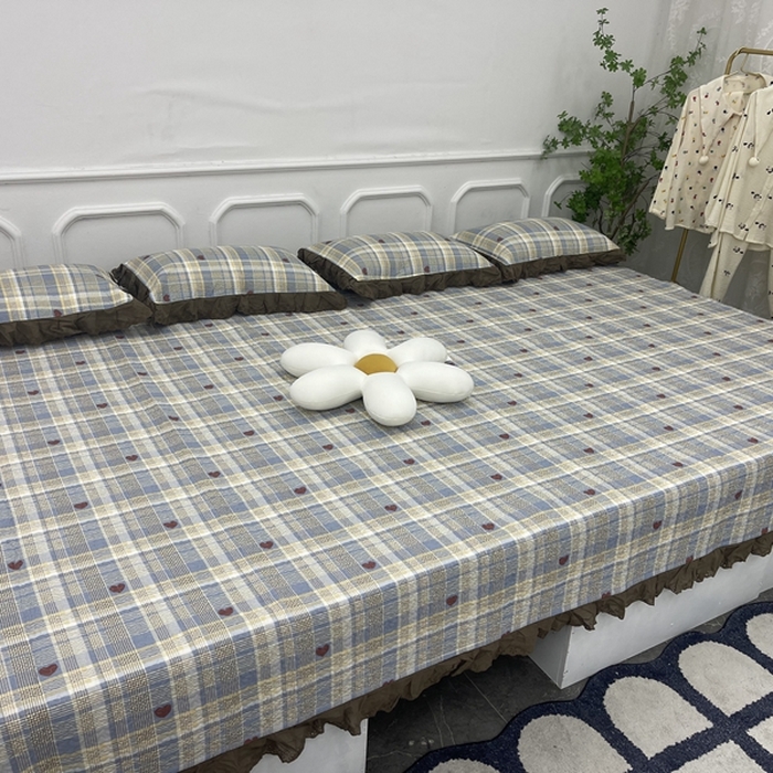 91家纺网 家纺一手货源 找家纺 禧瑞谷 2025新款全棉纯棉双层花边绗缝夹棉榻榻米支持定制农村大炕盖