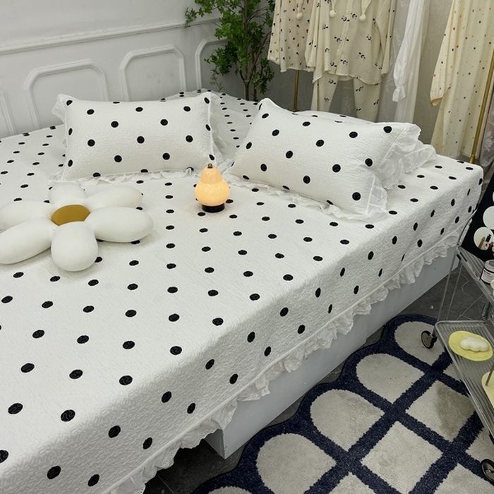 91家纺网 家纺一手货源 找家纺 禧瑞谷 2025新款全棉纯棉双层花边绗缝夹棉榻榻米支持定制农村大炕盖