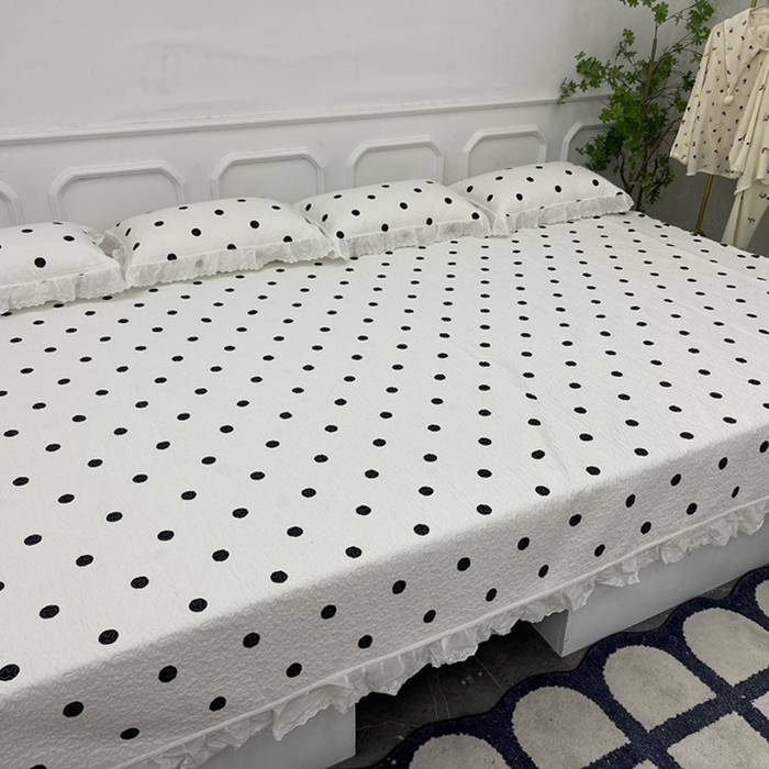 91家纺网 家纺一手货源 找家纺 禧瑞谷 2025新款全棉纯棉双层花边绗缝夹棉榻榻米支持定制农村大炕盖