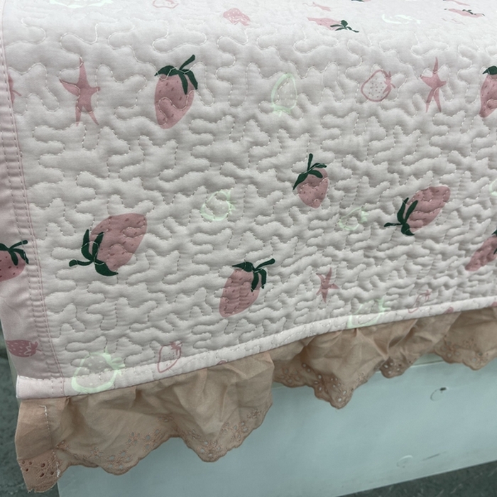 91家纺网 家纺一手货源 找家纺 禧瑞谷 2025新款全棉纯棉双层花边绗缝夹棉榻榻米支持定制农村大炕盖