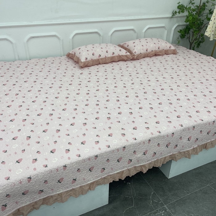 禧瑞谷 2025新款全棉纯棉双层花边绗缝夹棉榻榻米支持定制农村大炕盖