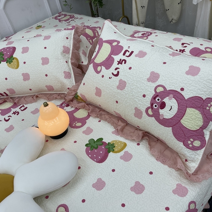 91家纺网 家纺一手货源 找家纺 禧瑞谷 2025新款全棉纯棉双层花边绗缝夹棉榻榻米支持定制农村大炕盖