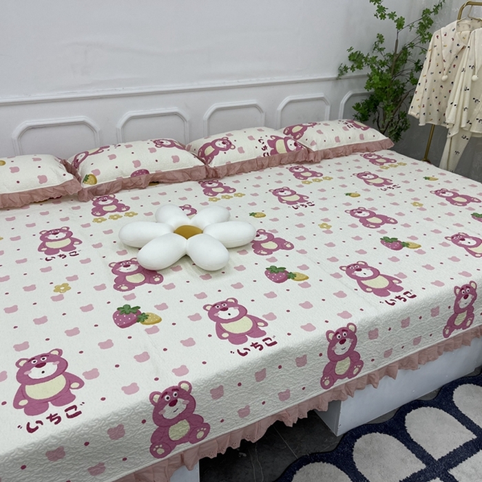 禧瑞谷 2025新款全棉纯棉双层花边绗缝夹棉榻榻米支持定制农村大炕盖