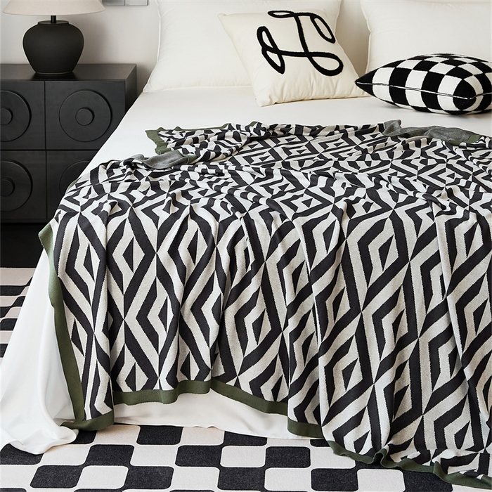 91家纺网 家纺一手货源 找家纺 （总）暖绵绵家纺 2025新款丝光棉毯子-罗文（最低零售价：105元）