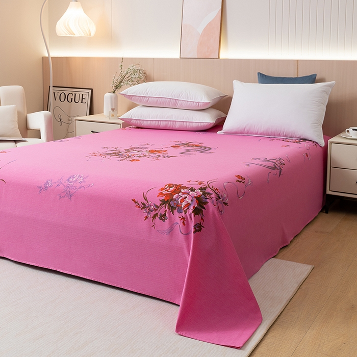 91家纺网 家纺一手货源 找家纺 居美良品 2025新款国民老上海单床单-凤穿牡丹 凤穿牡丹-深粉