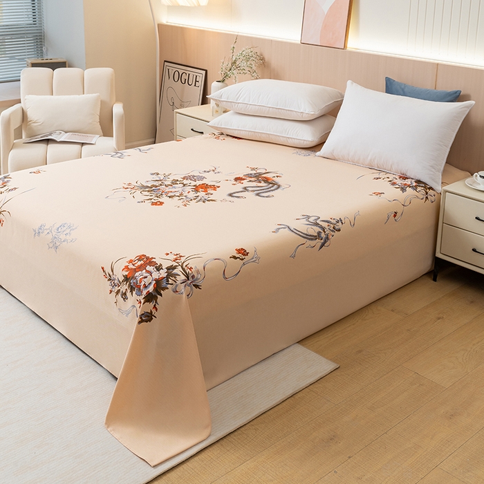 91家纺网 家纺一手货源 找家纺 居美良品 2025新款国民老上海单床单-凤穿牡丹 凤穿牡丹-米黄