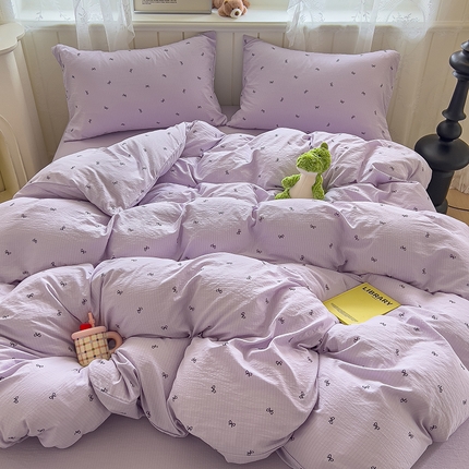 91家纺网 家纺一手货源 找家纺 N先生+V 13814689556 发大图/买家秀 2025新款超柔云感双层纱四件套 一见倾心