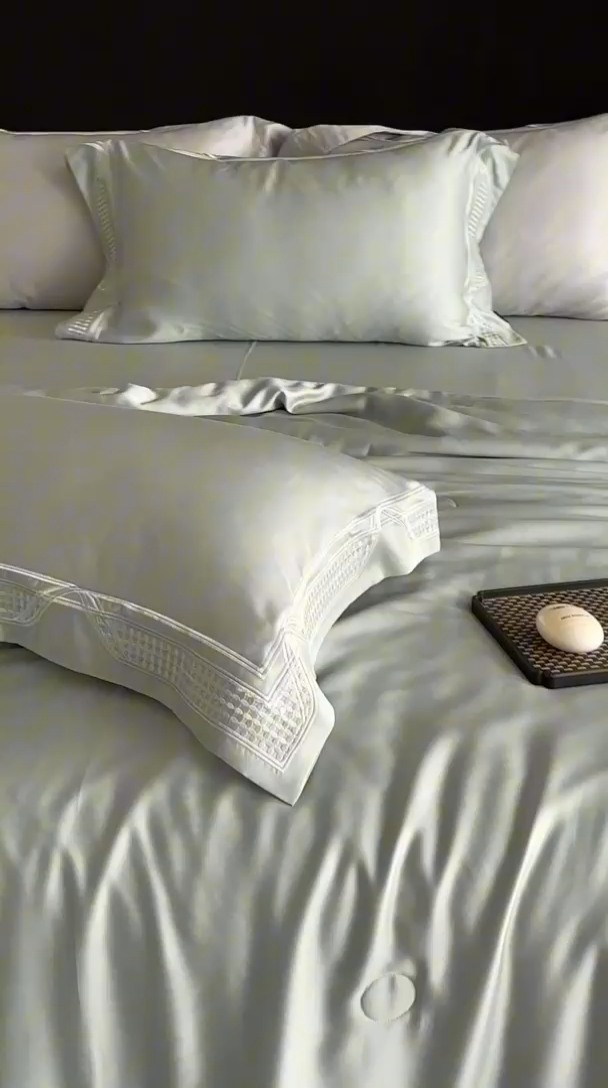 91家纺网 家纺一手货源 找家纺 （总）馨蕊家居 2025新款80SLF奥地利兰精天丝夏被四件套-凯伦