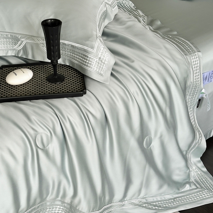 91家纺网 家纺一手货源 找家纺 （总）馨蕊家居 2025新款80SLF奥地利兰精天丝夏被四件套-凯伦