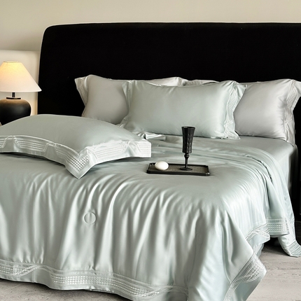 91家纺网 家纺一手货源 找家纺 （总）馨蕊家居 2025新款80SLF奥地利兰精天丝夏被四件套-凯伦