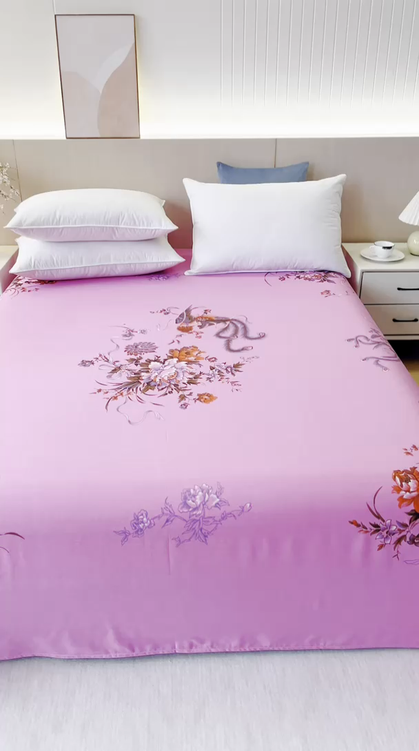 91家纺网 家纺一手货源 找家纺 居美良品 2025新款国民老上海单床单-凤穿牡丹 凤穿牡丹-深粉