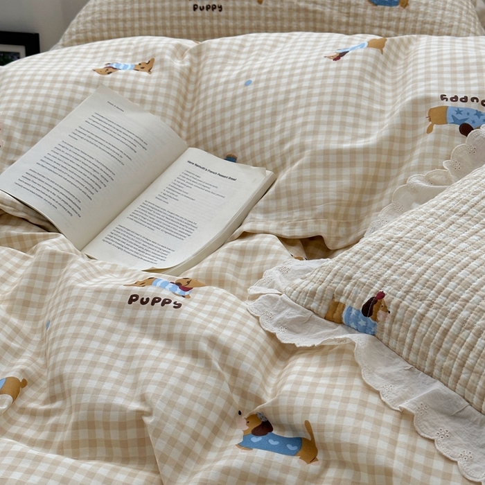 91家纺网 家纺一手货源 找家纺 （总）佰织鑫2025新款纯棉砂洗全棉床盖款四件套-花蔓系列