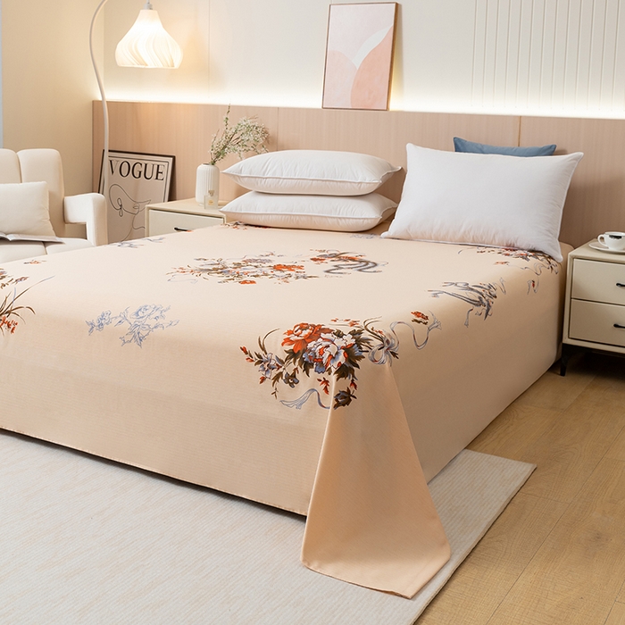 91家纺网 家纺一手货源 找家纺 居美良品 2025新款国民老上海单床单-凤穿牡丹 凤穿牡丹-米黄