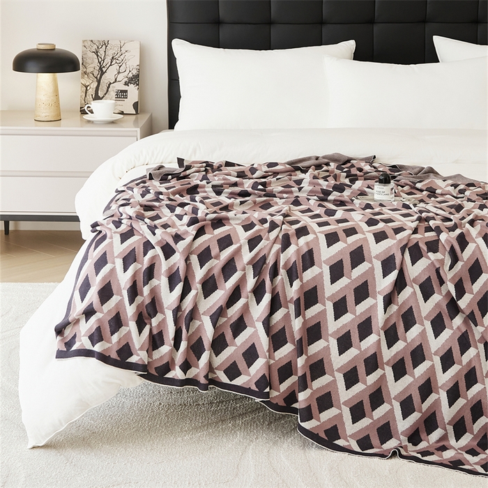 91家纺网 家纺一手货源 找家纺 （总）暖绵绵家纺 2025新款丝光棉毯子-菲莉亚（最低零售价：105元）