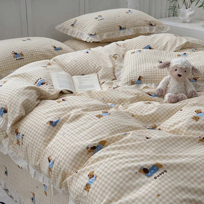 91家纺网 家纺一手货源 找家纺 （总）佰织鑫2025新款纯棉砂洗全棉床盖款四件套-花蔓系列