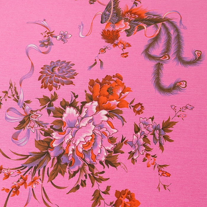 91家纺网 家纺一手货源 找家纺 居美良品 2025新款国民老上海单床单-凤穿牡丹 凤穿牡丹-深粉