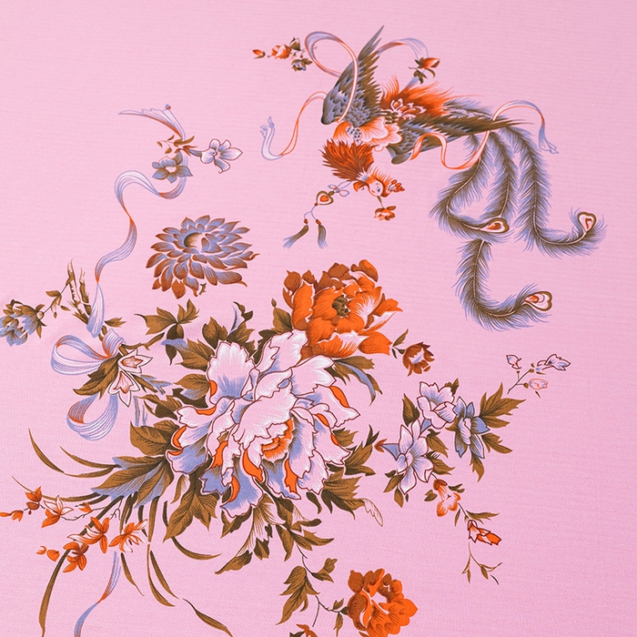 91家纺网 家纺一手货源 找家纺 居美良品 2025新款国民老上海单床单-凤穿牡丹 凤穿牡丹-浅粉