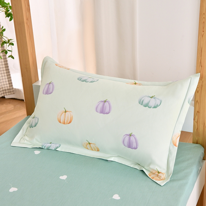 91家纺网 家纺一手货源 找家纺 乐旗家纺 2024新款13372全棉学生宿舍床单款三件套纯棉六件套 南瓜节