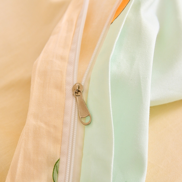 91家纺网 家纺一手货源 找家纺 乐旗家纺 2024新款13372全棉学生宿舍床单款三件套纯棉六件套 橙子汽水