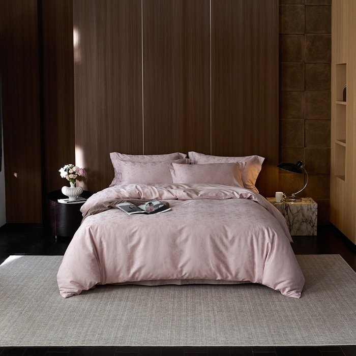 （总）云胡 2025新款A类进口莱赛尔纤维棉四件套-紫芙-初荷粉