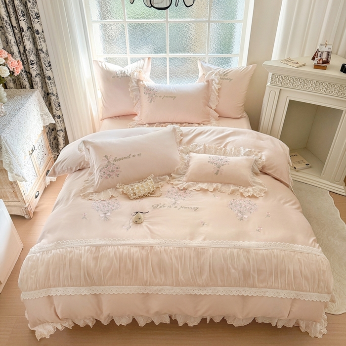 91家纺网 家纺一手货源 找家纺 （总）云胡 2025新款A类提花天丝棉四件套-浪漫主义