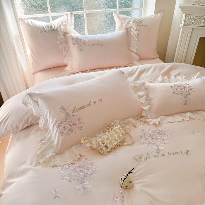 91家纺网 家纺一手货源 找家纺 （总）云胡 2025新款A类提花天丝棉四件套-浪漫主义