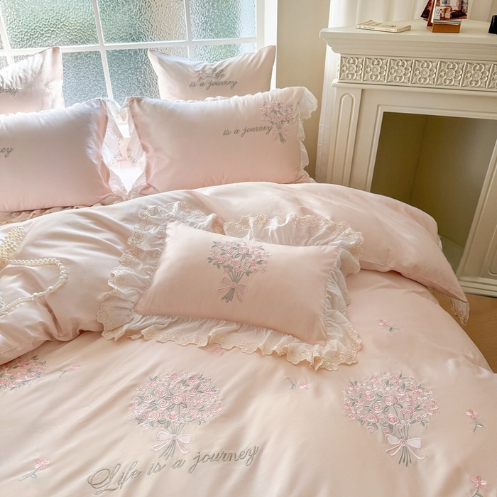 91家纺网 家纺一手货源 找家纺 （总）云胡 2025新款A类提花天丝棉四件套-浪漫主义