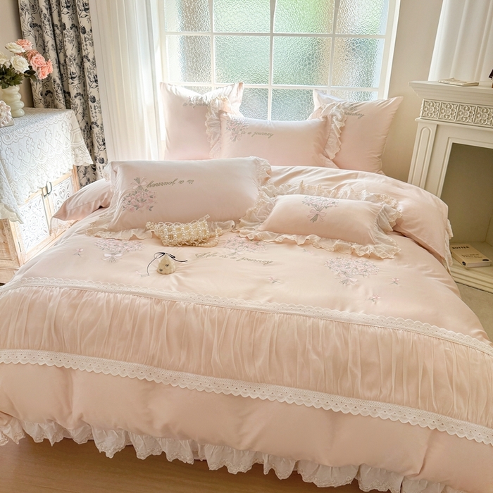 91家纺网 家纺一手货源 找家纺 （总）云胡 2025新款A类提花天丝棉四件套-浪漫主义