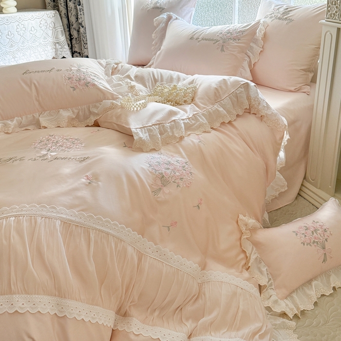 91家纺网 家纺一手货源 找家纺 （总）云胡 2025新款A类提花天丝棉四件套-浪漫主义