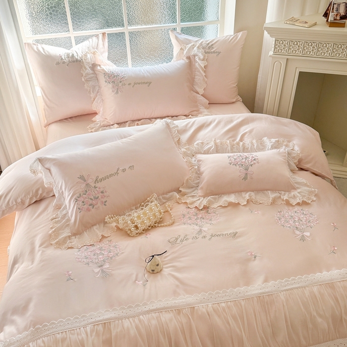 91家纺网 家纺一手货源 找家纺 （总）云胡 2025新款A类提花天丝棉四件套-浪漫主义