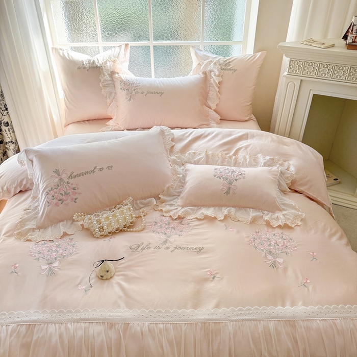 91家纺网 家纺一手货源 找家纺 （总）云胡 2025新款A类提花天丝棉四件套-浪漫主义