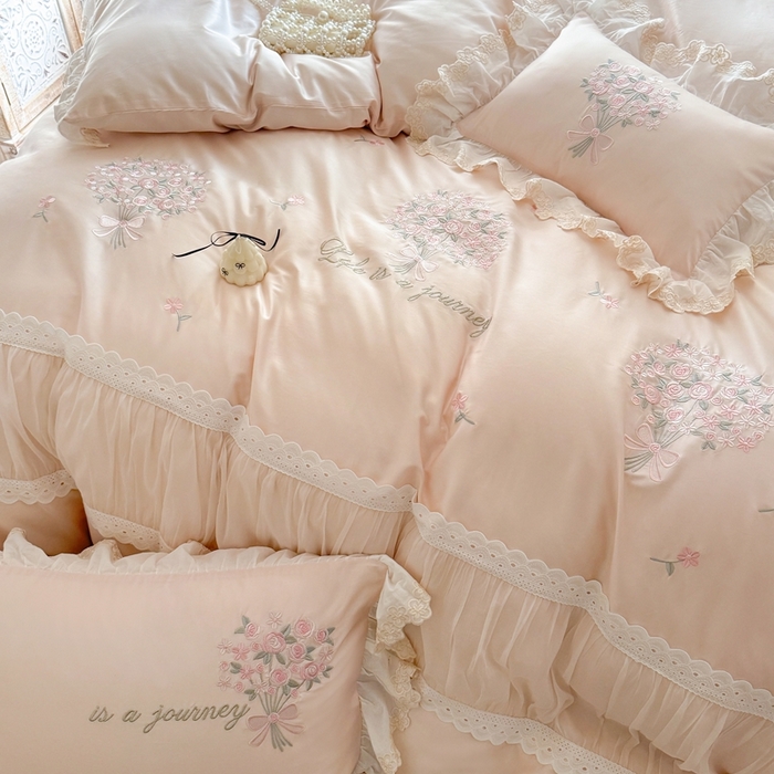 91家纺网 家纺一手货源 找家纺 （总）云胡 2025新款A类提花天丝棉四件套-浪漫主义