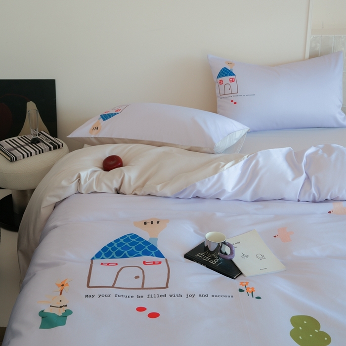 91家纺网 家纺一手货源 找家纺 （总）云胡 2025新款A类100%长绒棉纯棉四件套-恬梦 